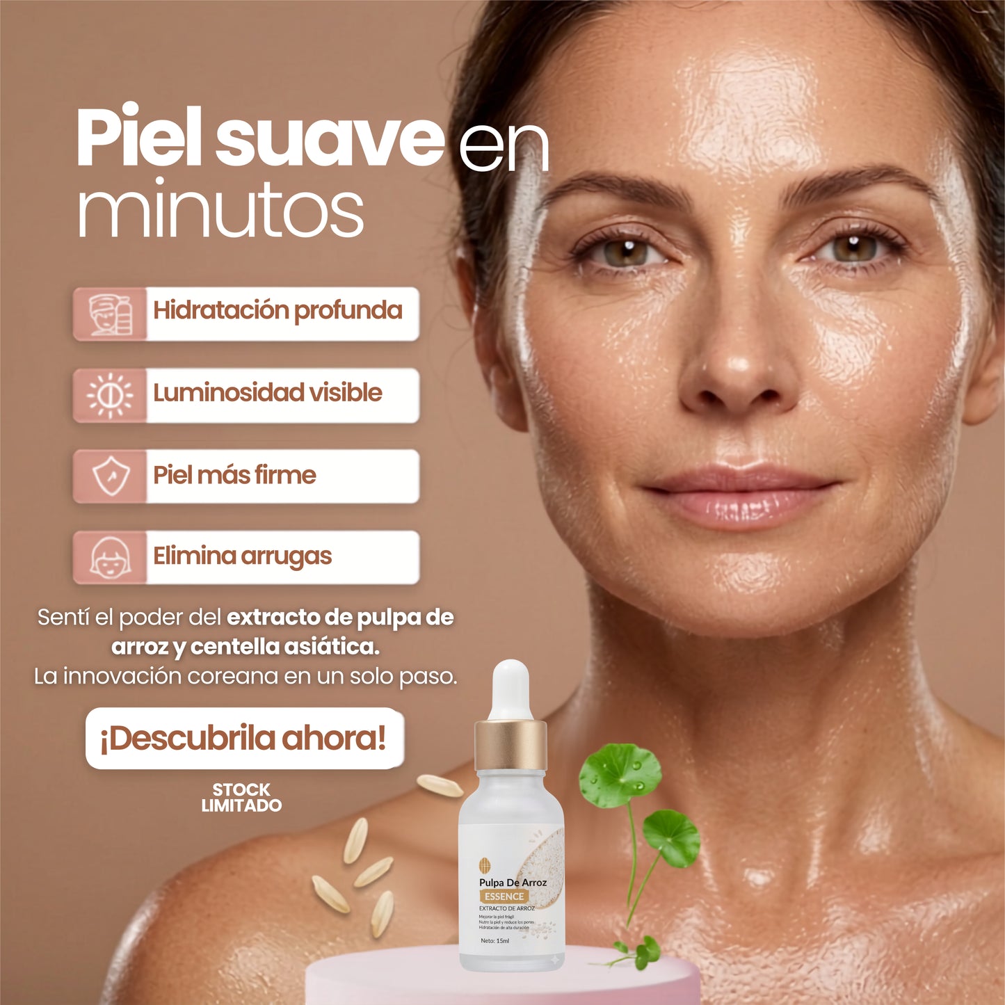 Sérum Pulpa de Arroz - Hidrata, Calma e Ilumina tu piel con 4 Activos Coreanos